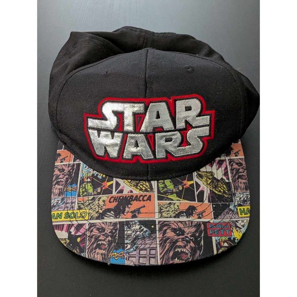 Star Wars Comic Book Logo Hat Black Snapback Youth OSFM Lucasfilm